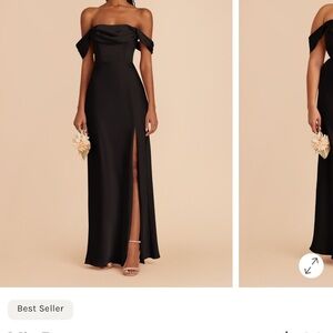 Mia Dress Matte Satin Black - Birdy Grey